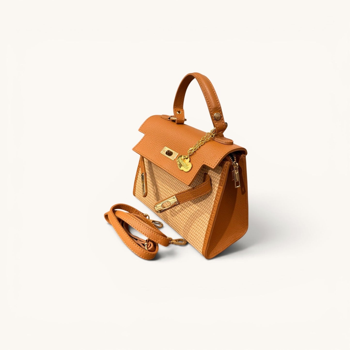 Menorca | Bolso Bandolera Rafia Camel