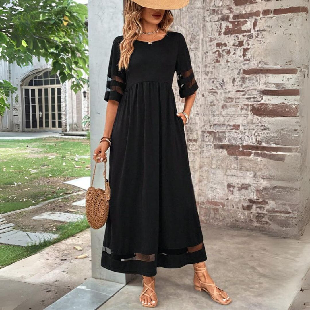 Nadia | Vestido Midi Corte Imperio