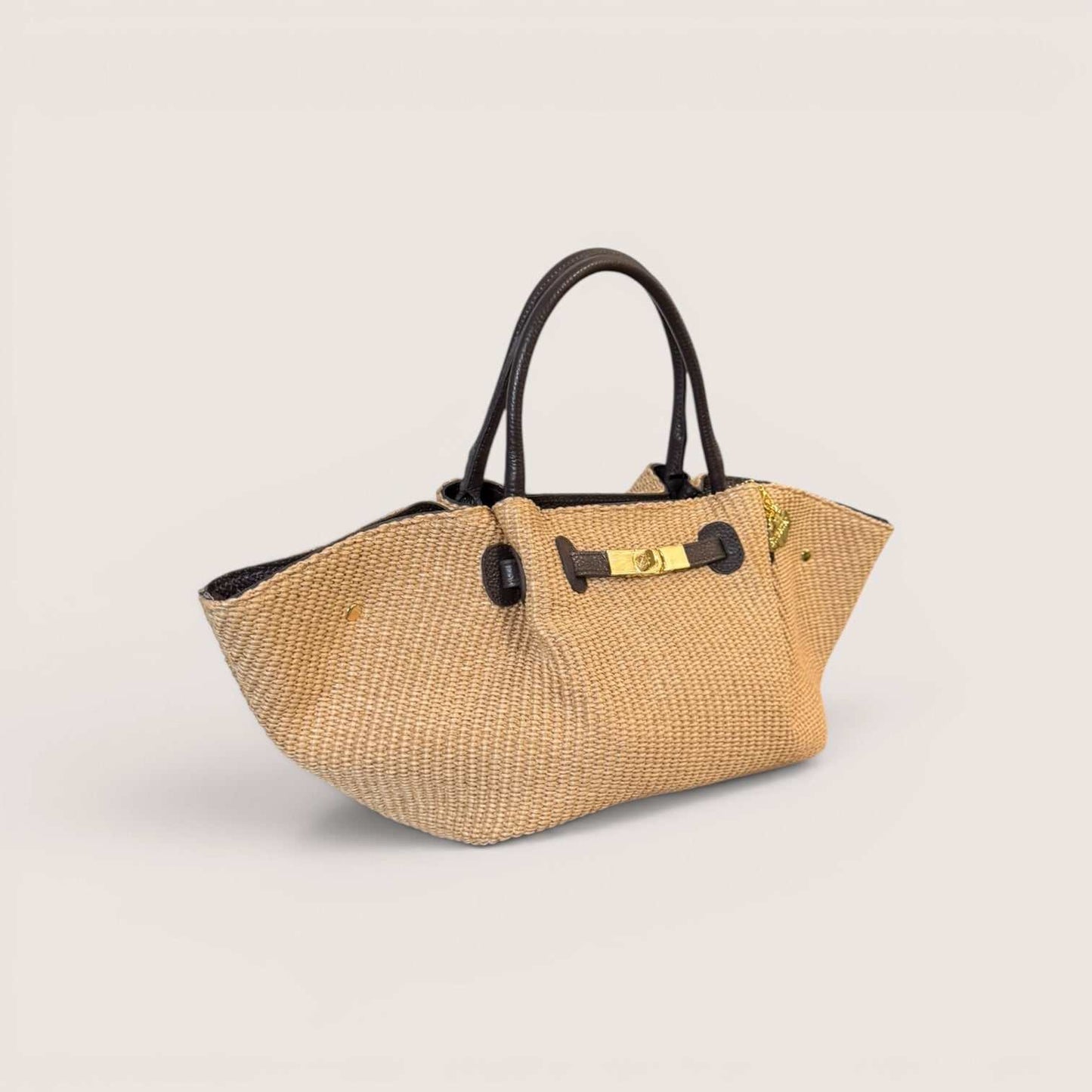 Capri | Bolso de Mano Rafia Chocolate