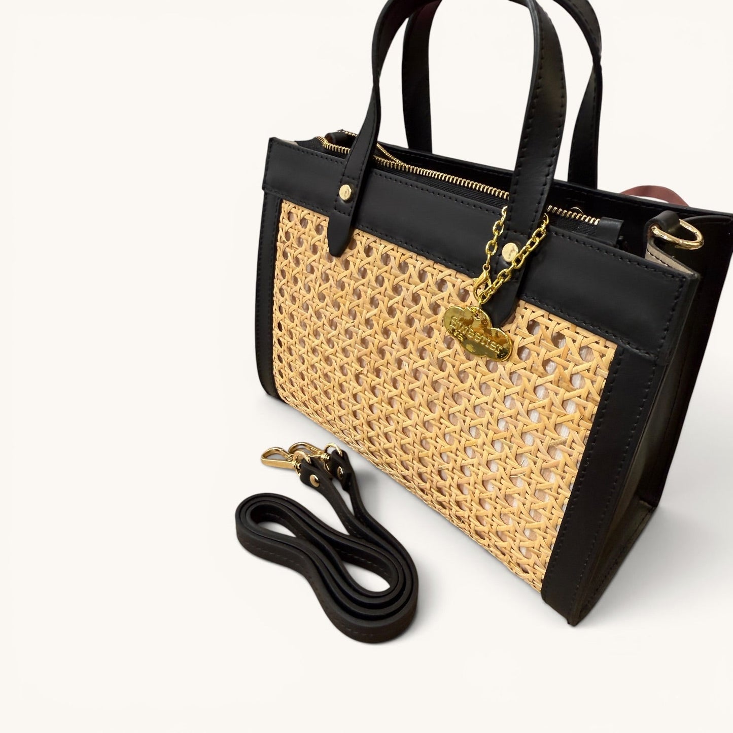 Ibiza | Mini Tote de Rattan Negro