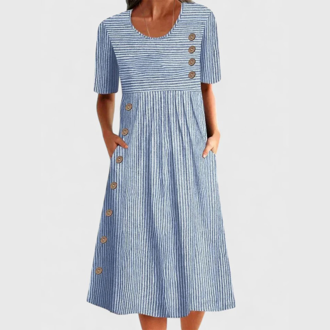 Renata | Vestido Midi a Rayas