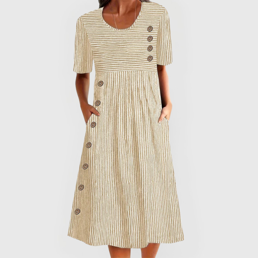 Renata | Vestido Midi a Rayas