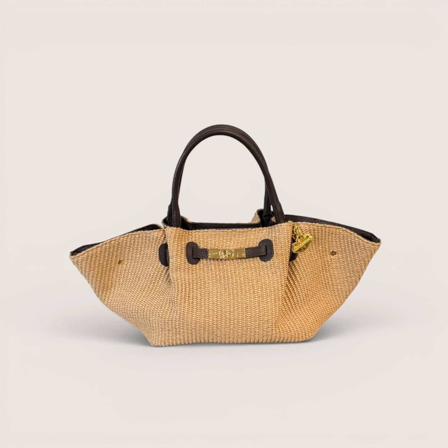 Capri | Bolso de Mano Rafia Chocolate