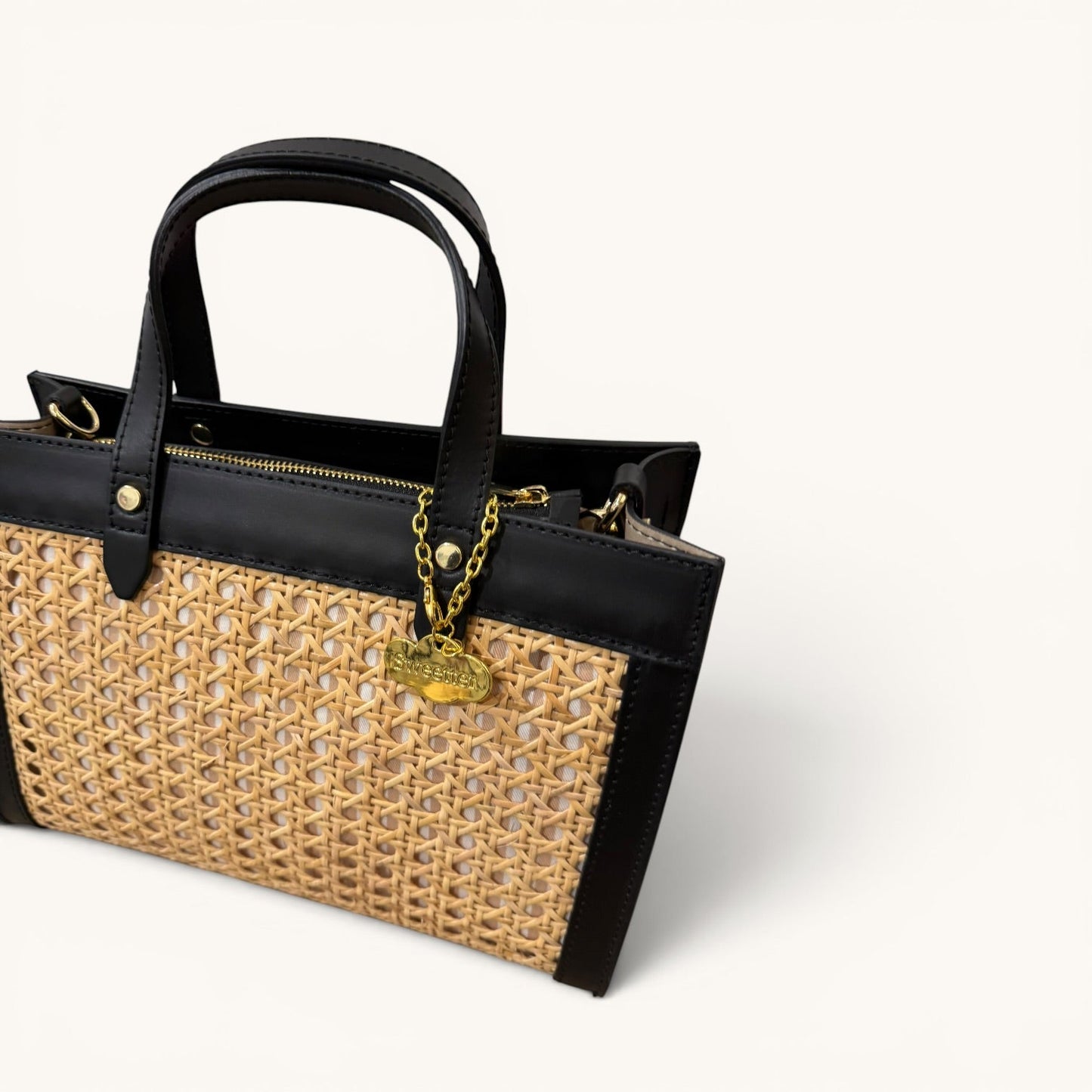 Ibiza | Mini Tote de Rattan Negro