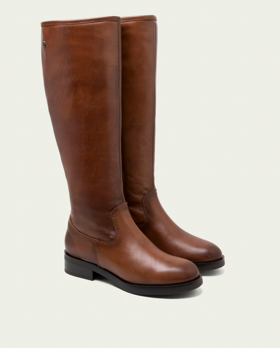 Salamanca | Bota Alta de Piel Cuero