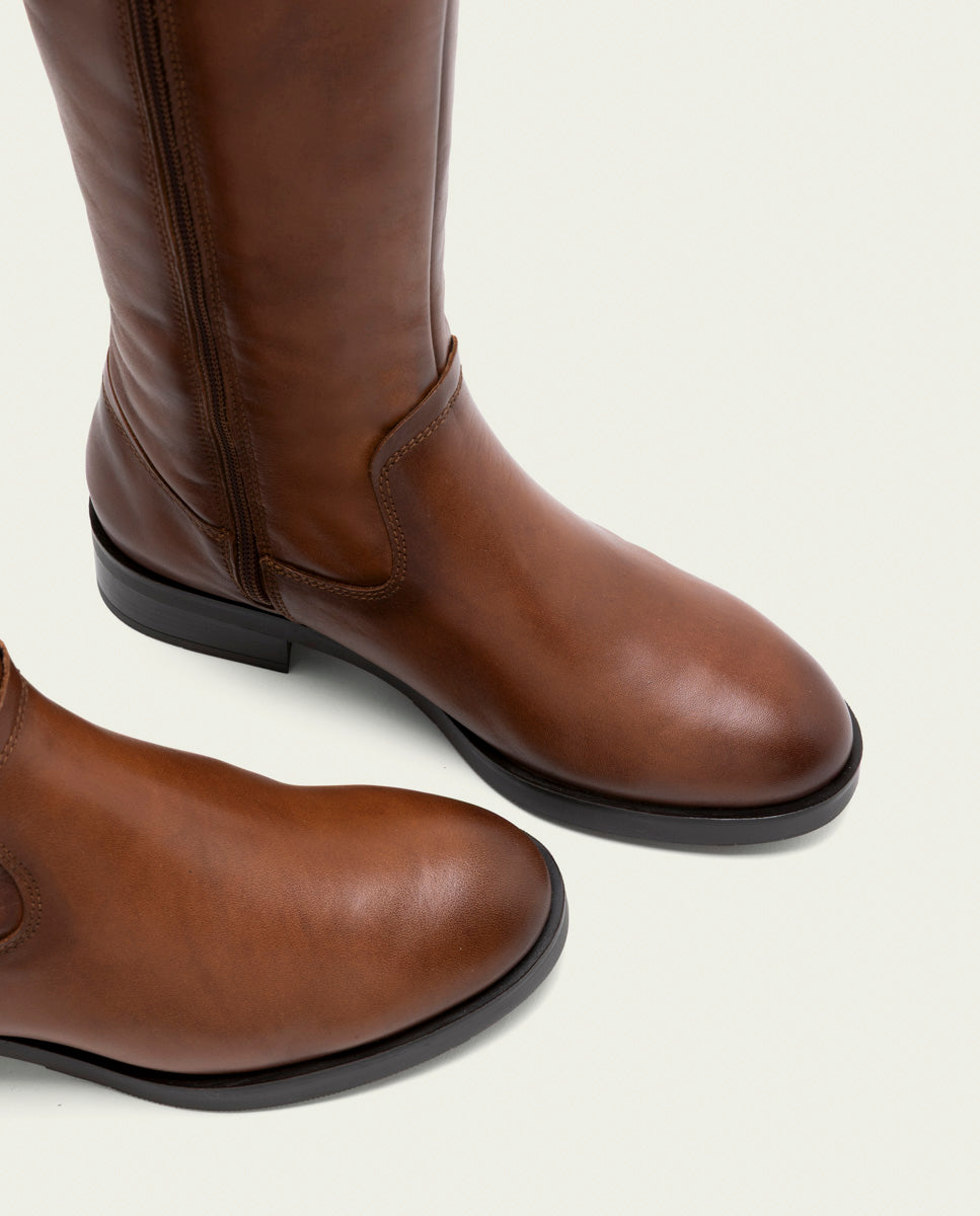 Salamanca | Bota Alta de Piel Cuero
