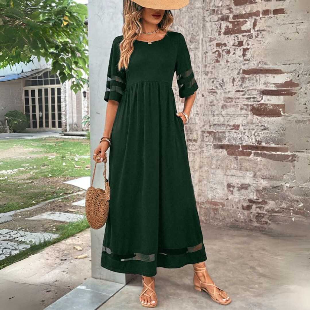 Nadia | Vestido Midi Corte Imperio