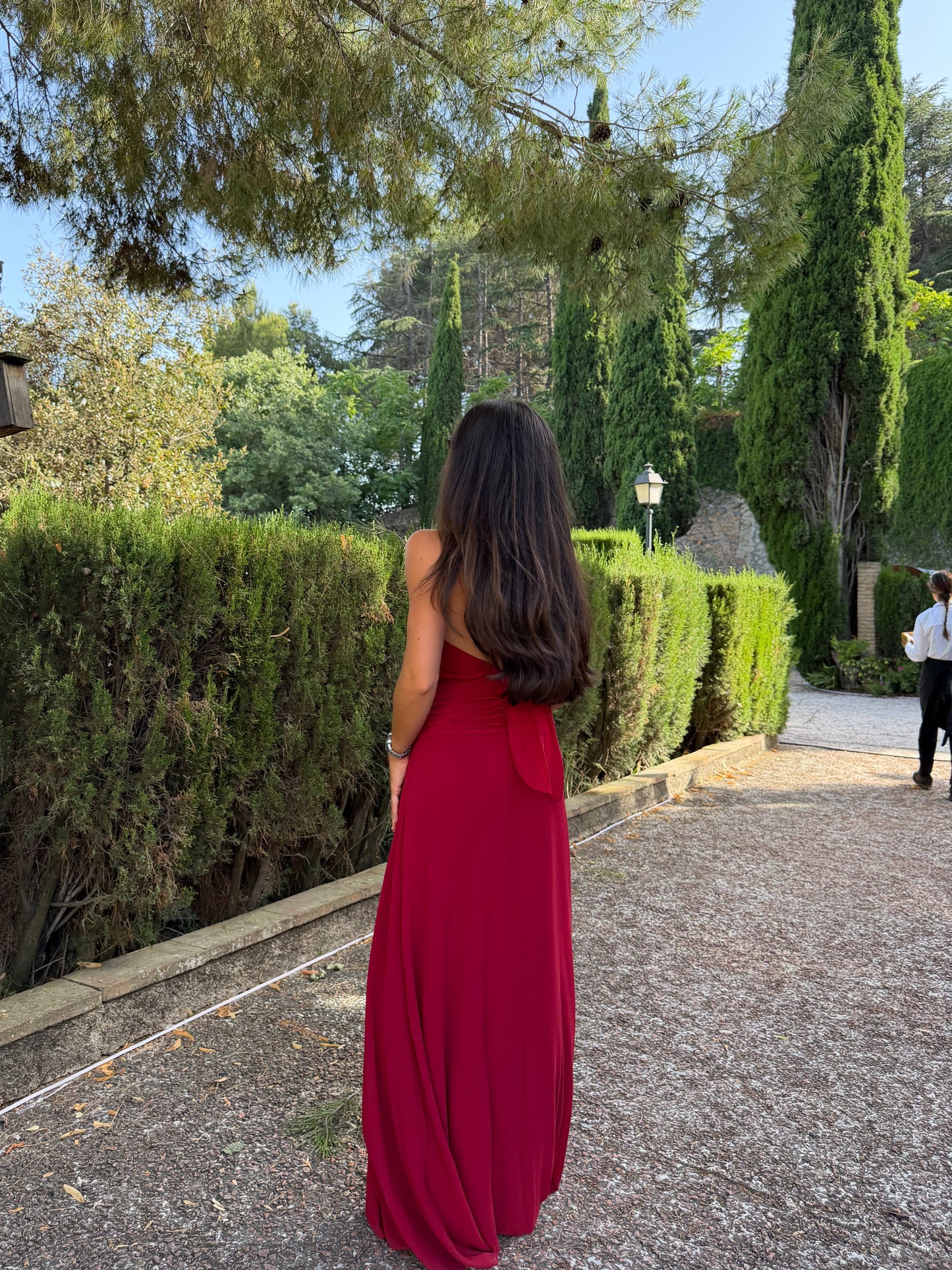 Bárbara | Vestido Halter Drapeado Burdeos