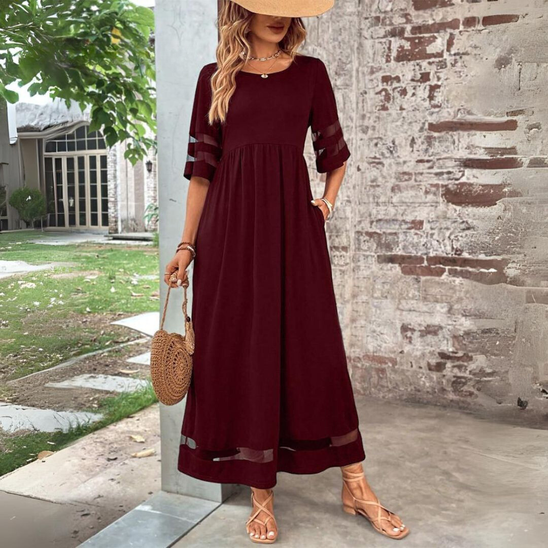 Nadia | Vestido Midi Corte Imperio