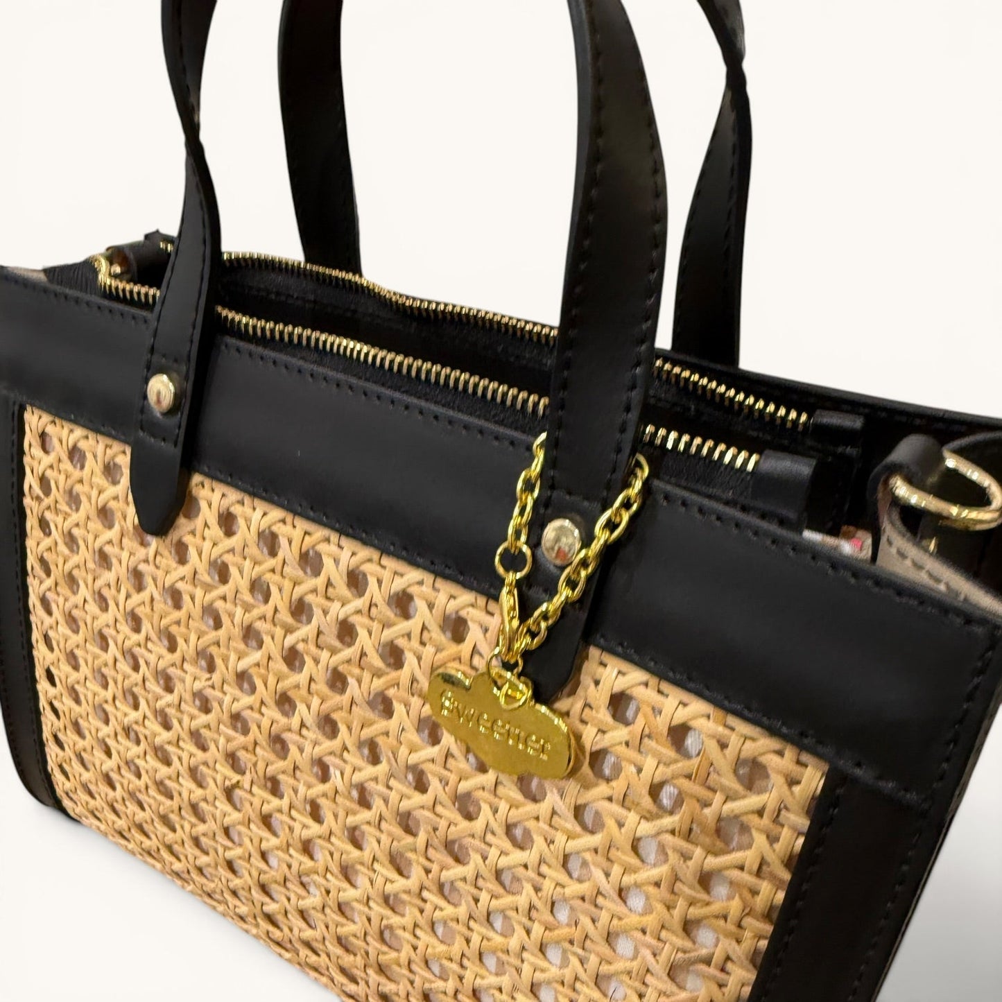 Ibiza | Mini Tote de Rattan Negro
