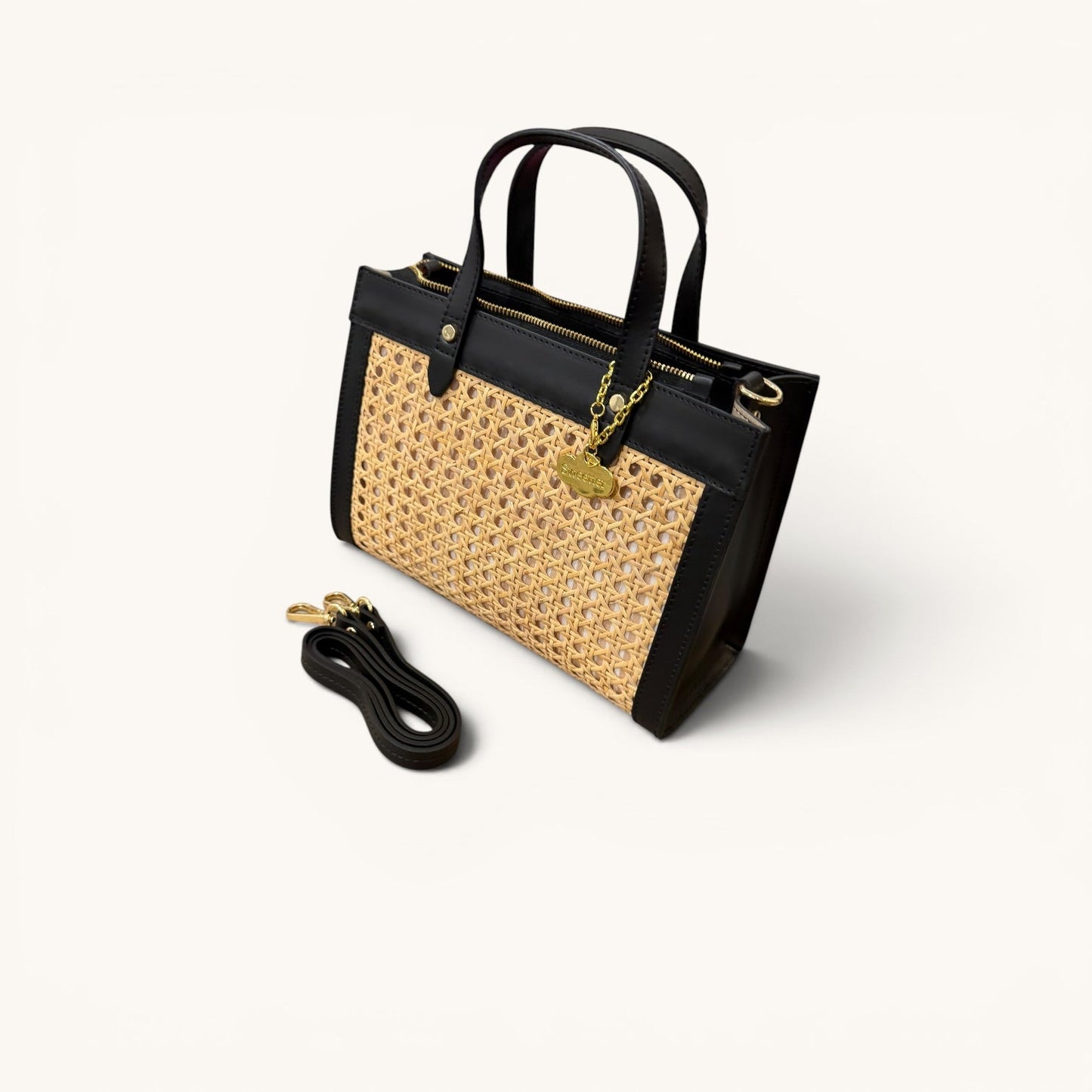 Ibiza | Mini Tote de Rattan Negro