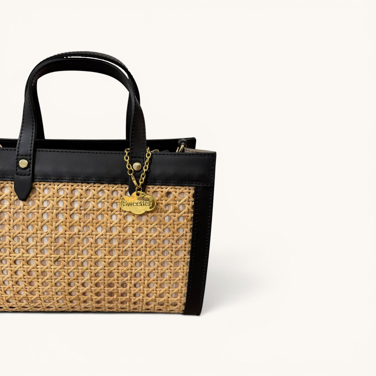 Ibiza | Mini Tote de Rattan Negro