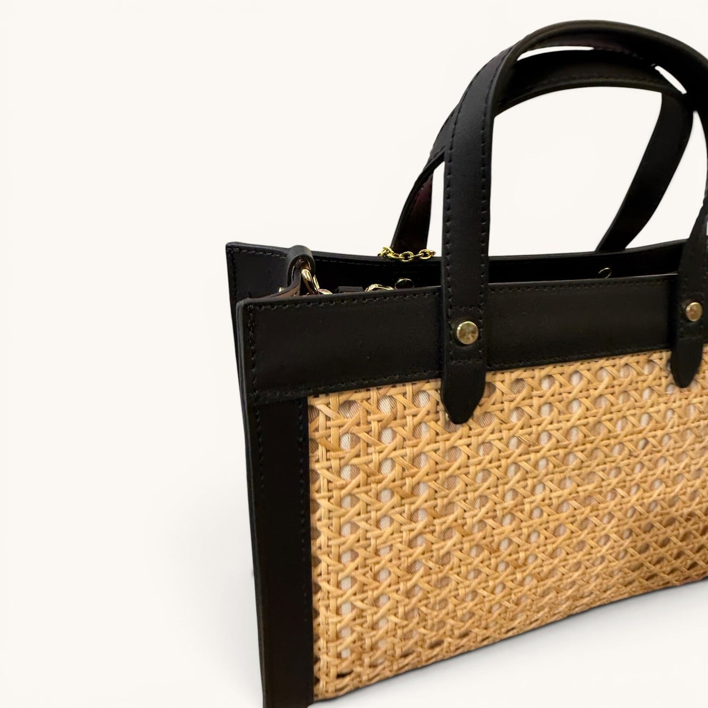 Ibiza | Mini Tote de Rattan Negro
