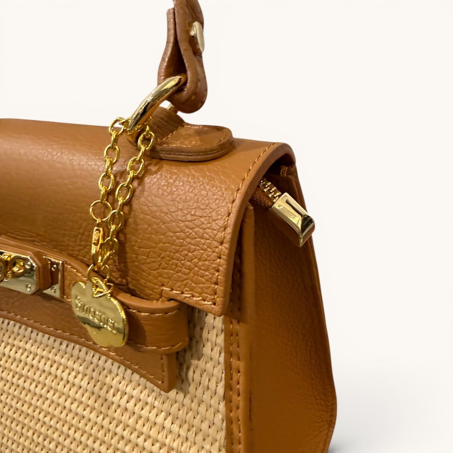 Menorca | Bolso Bandolera Rafia Camel