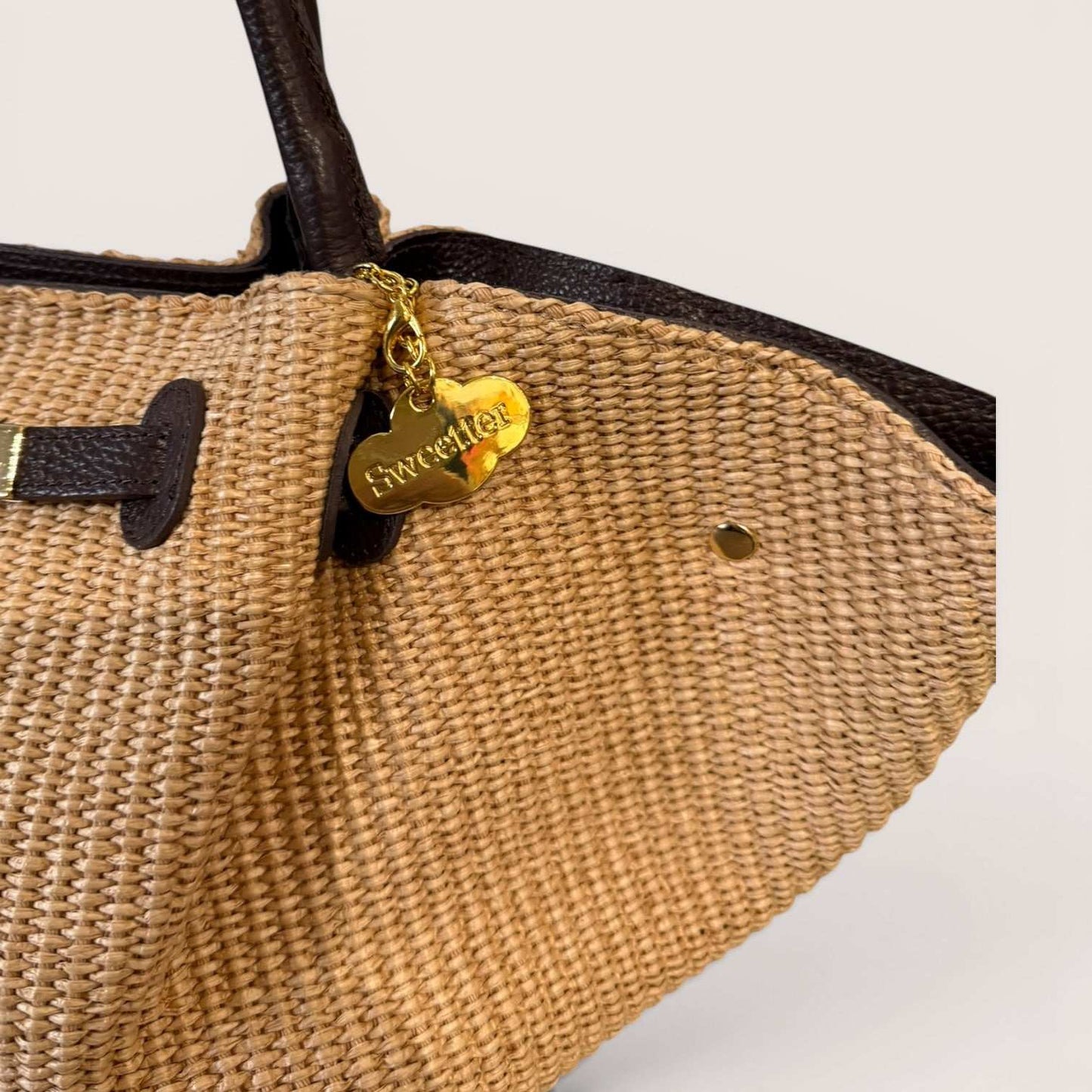 Capri | Bolso de Mano Rafia Chocolate