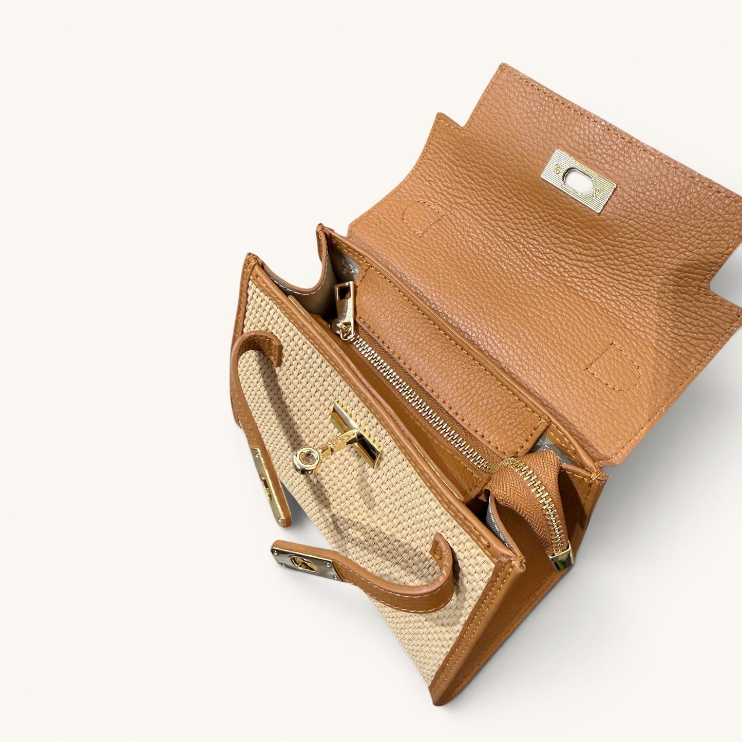 Menorca | Bolso Bandolera Rafia Camel