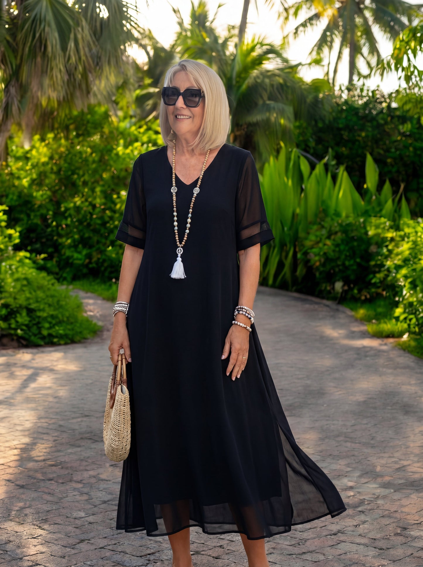 Nadia | Vestido Midi Corte Imperio