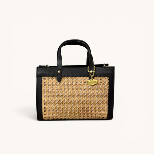 Ibiza | Mini Tote de Rattan Negro