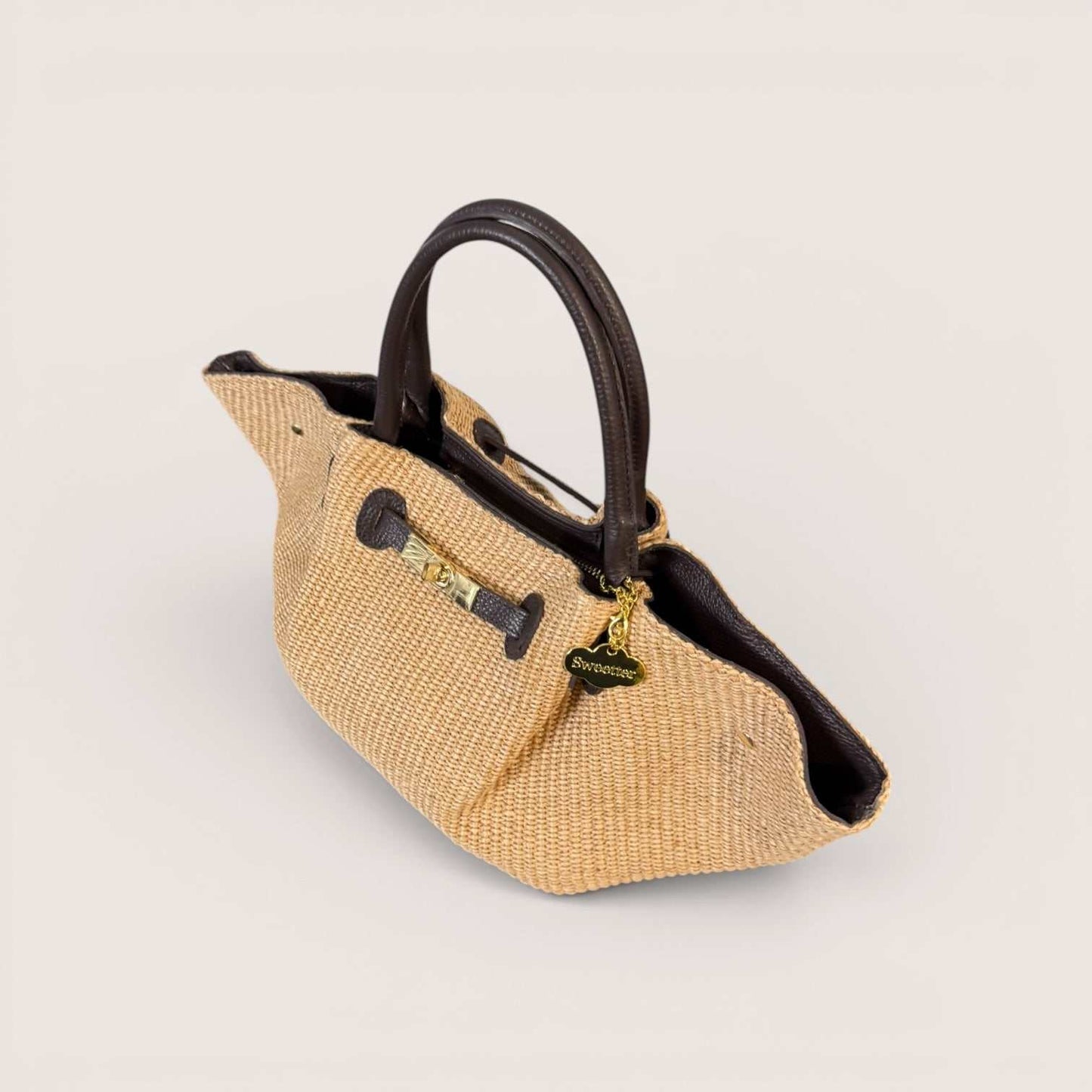 Capri | Bolso de Mano Rafia Chocolate