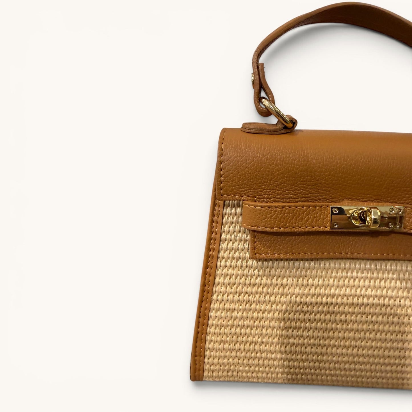 Menorca | Bolso Bandolera Rafia Camel