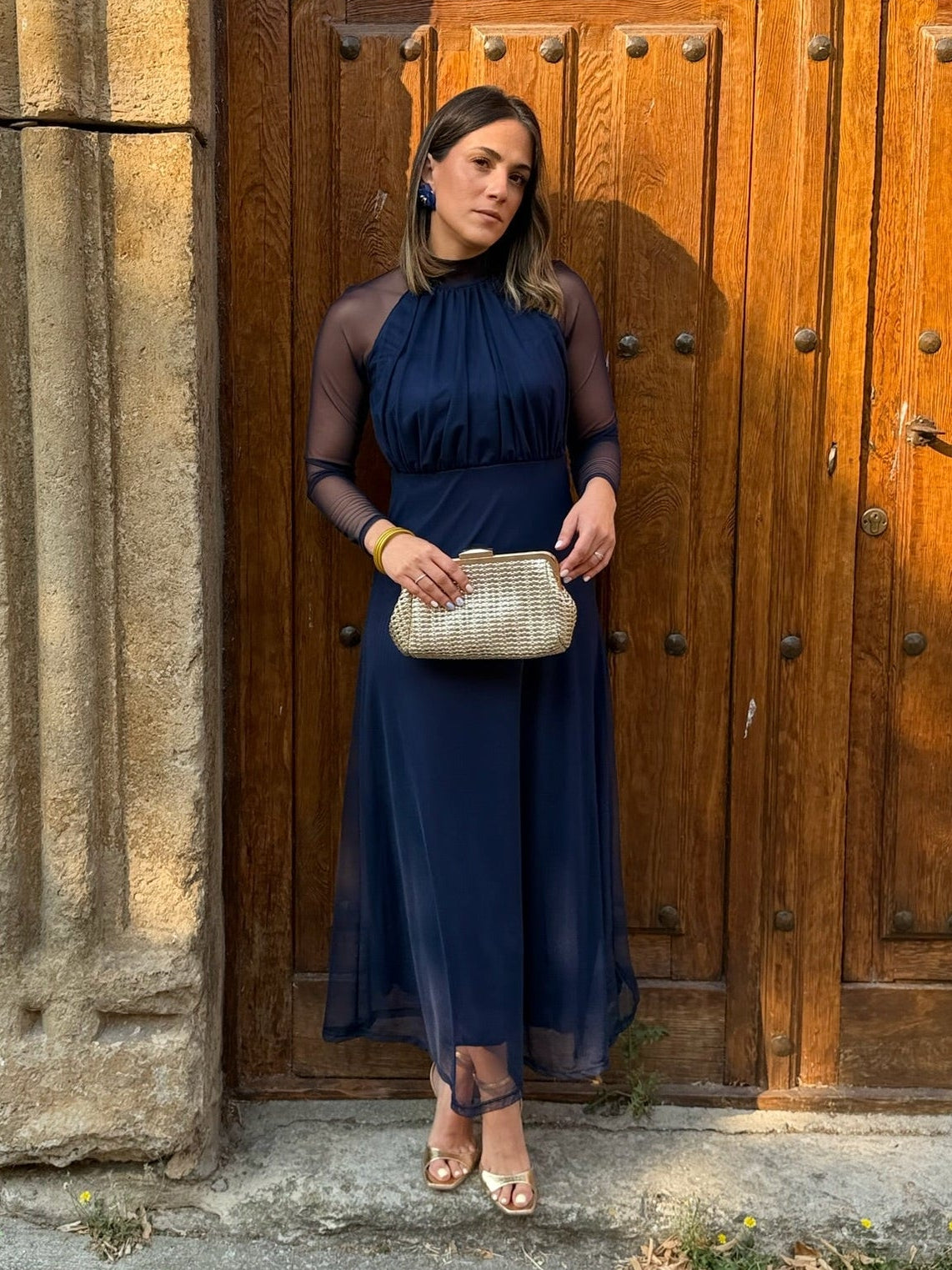 Sofía | Vestido Tul Marino Manga Larga