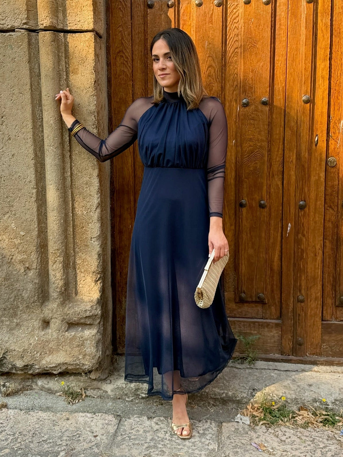 Sofía | Vestido Tul Marino Manga Larga
