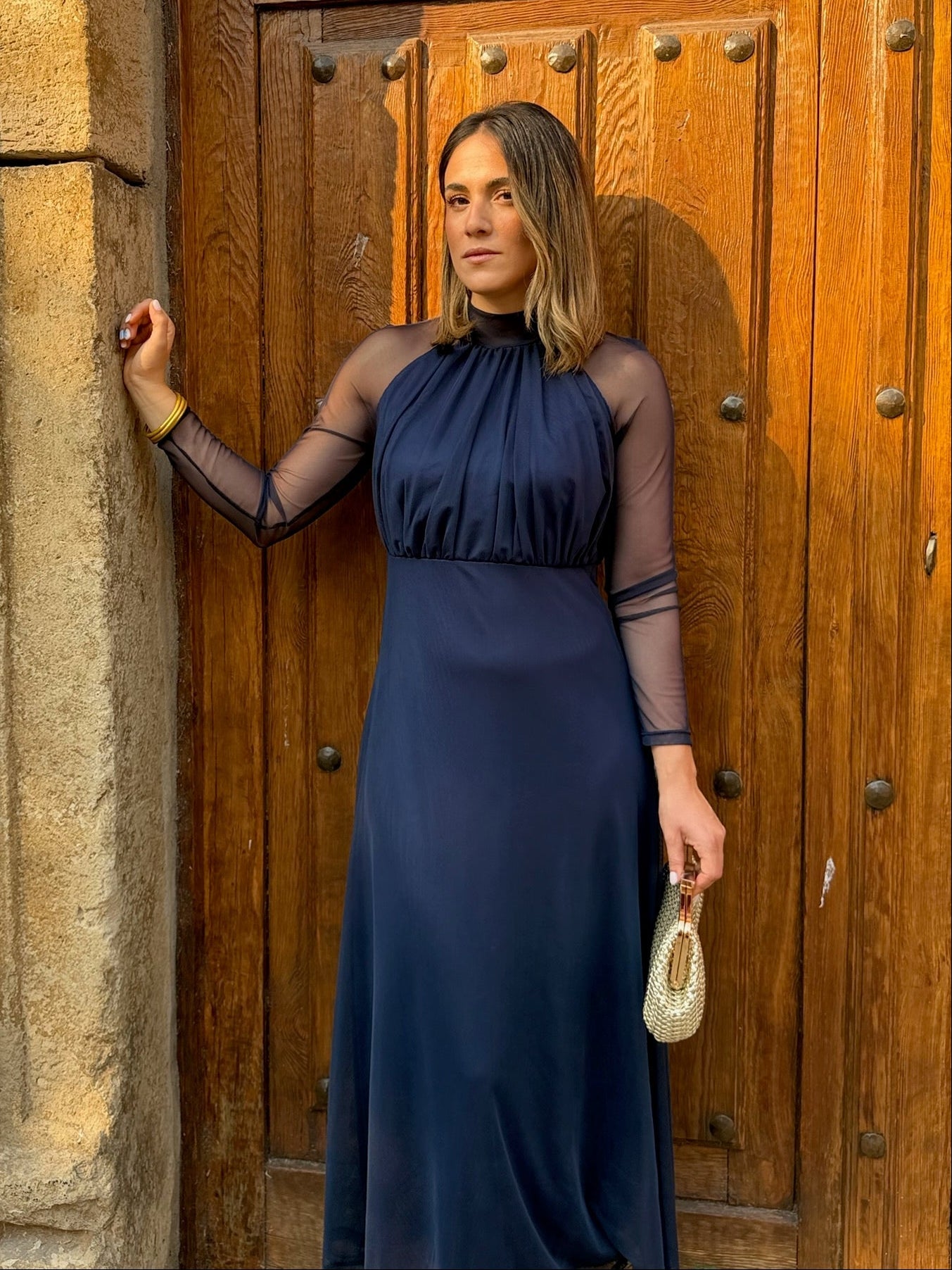 Sofía | Vestido Tul Marino Manga Larga