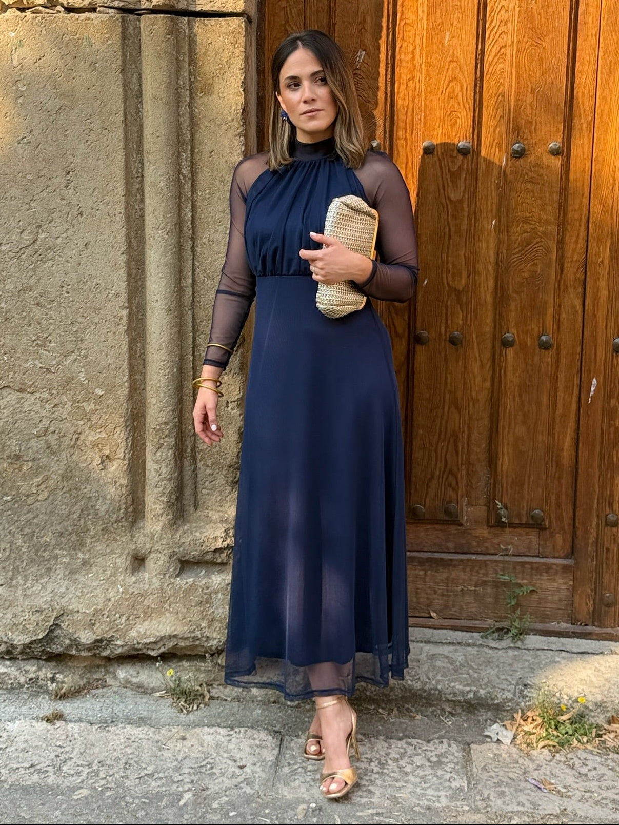 Sofía | Vestido Tul Marino Manga Larga