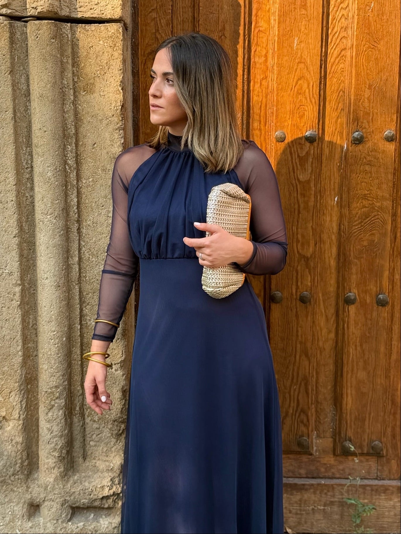Sofía | Vestido Tul Marino Manga Larga