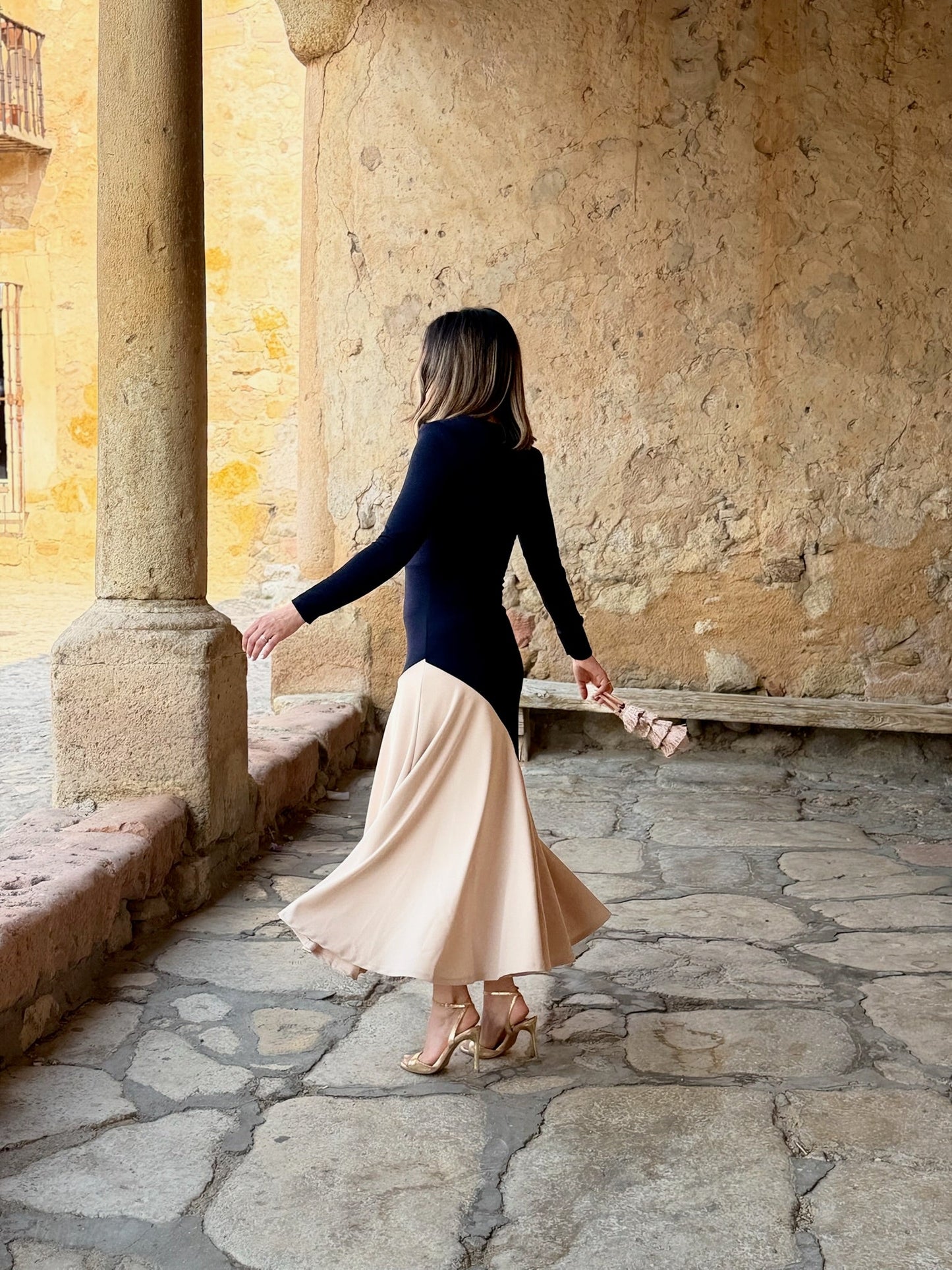 Aurelia | Vestido Bicolor Manga Larga