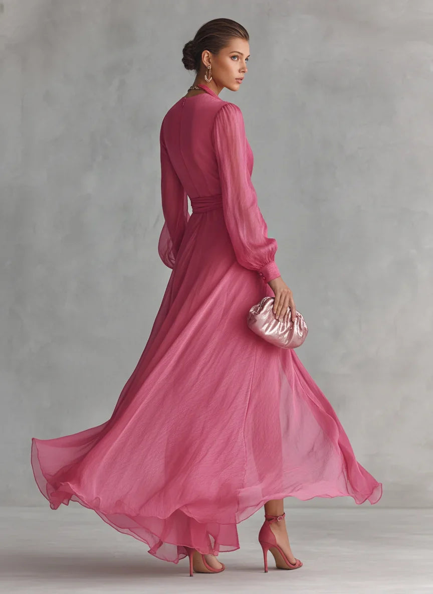 Elena | Vestido Maxi de Gasa