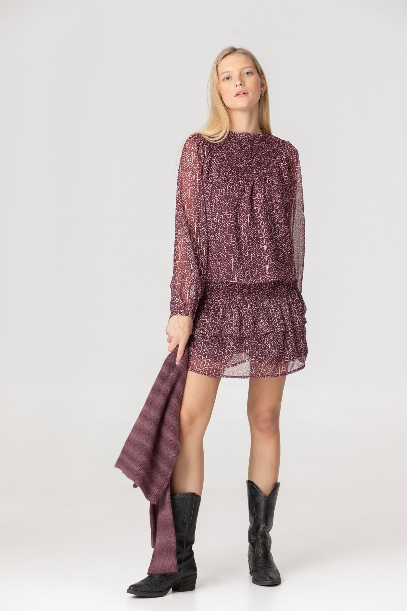 Nala | Minifalda Fruncida Estampada