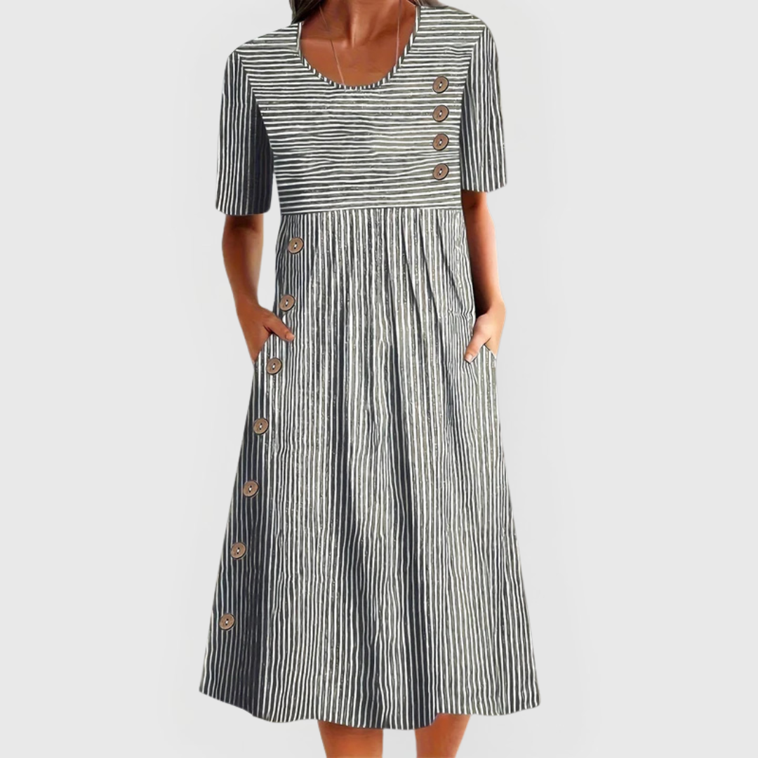 Renata | Vestido Midi a Rayas
