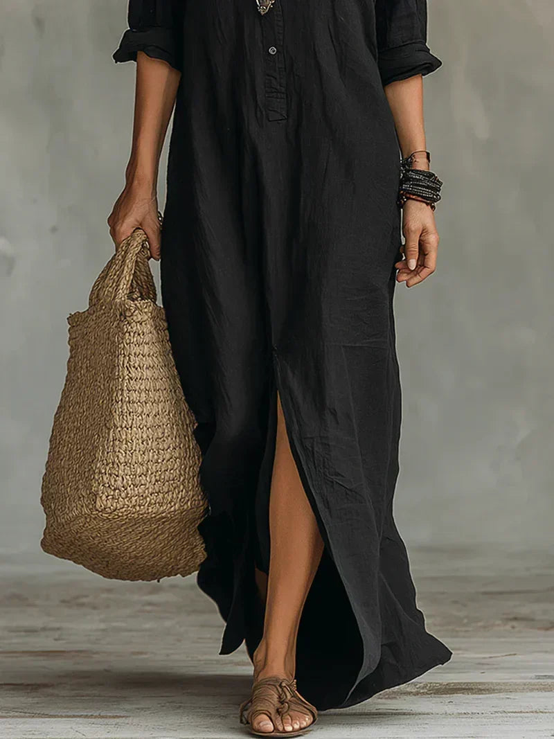 Céline | Vestido Maxi de Botones