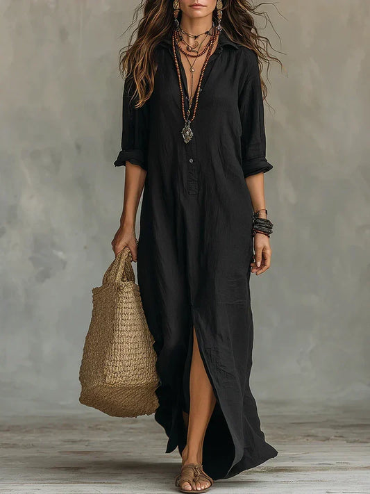 Céline | Vestido Maxi de Botones