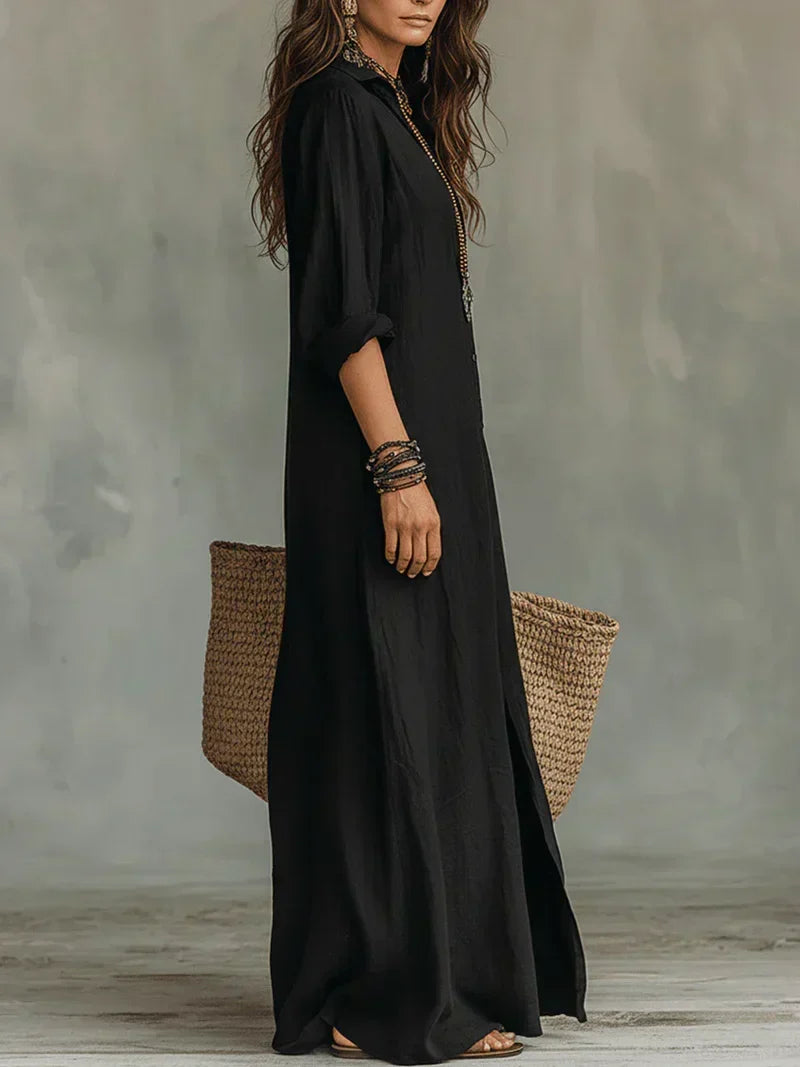 Céline | Vestido Maxi de Botones