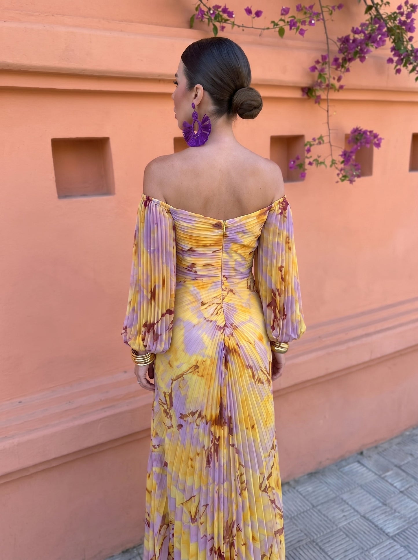 Lucía | Vestido Largo Floral con Escote Pronunciado
