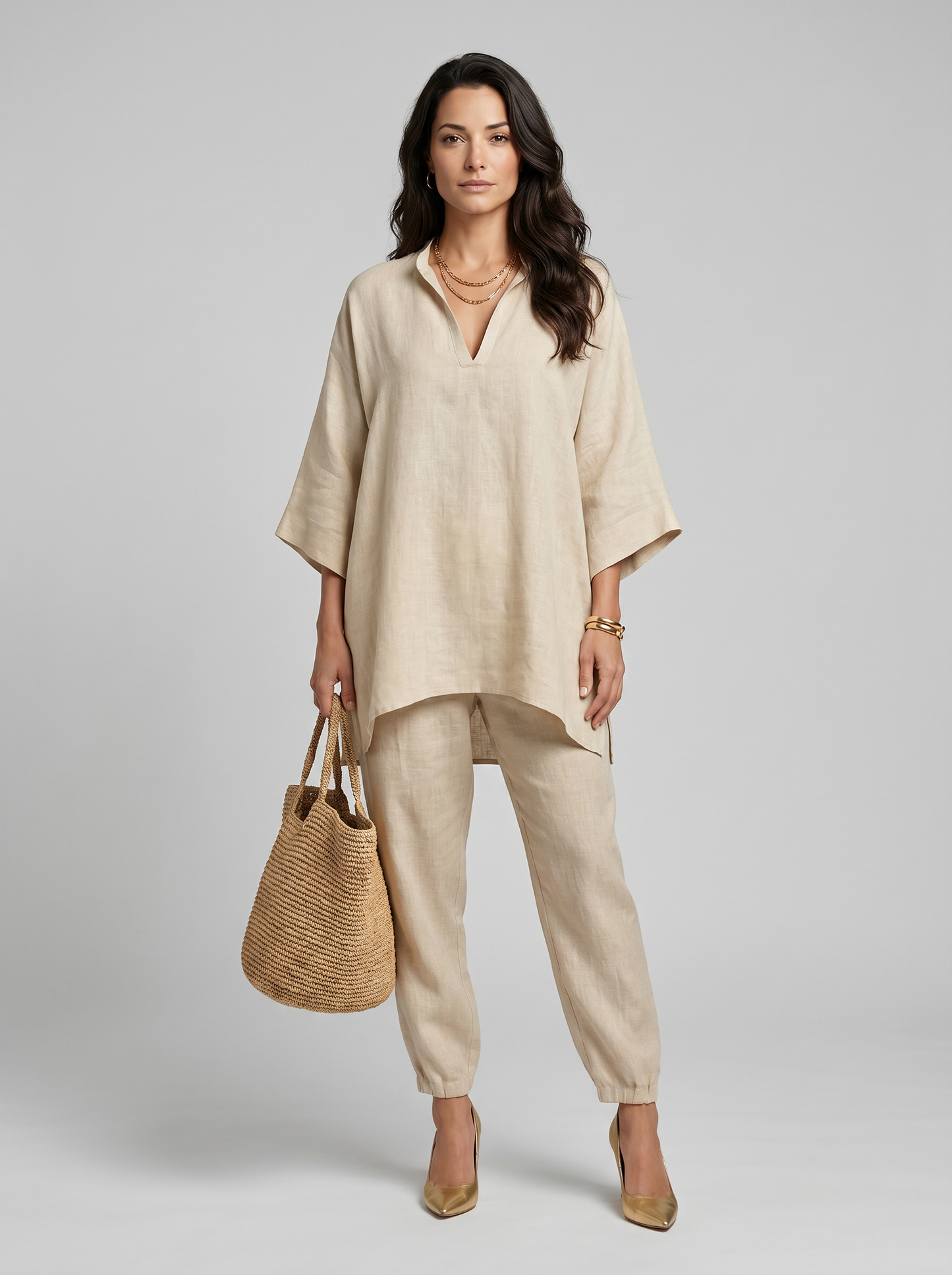 Bianca | Conjunto Fluido Cuello en V