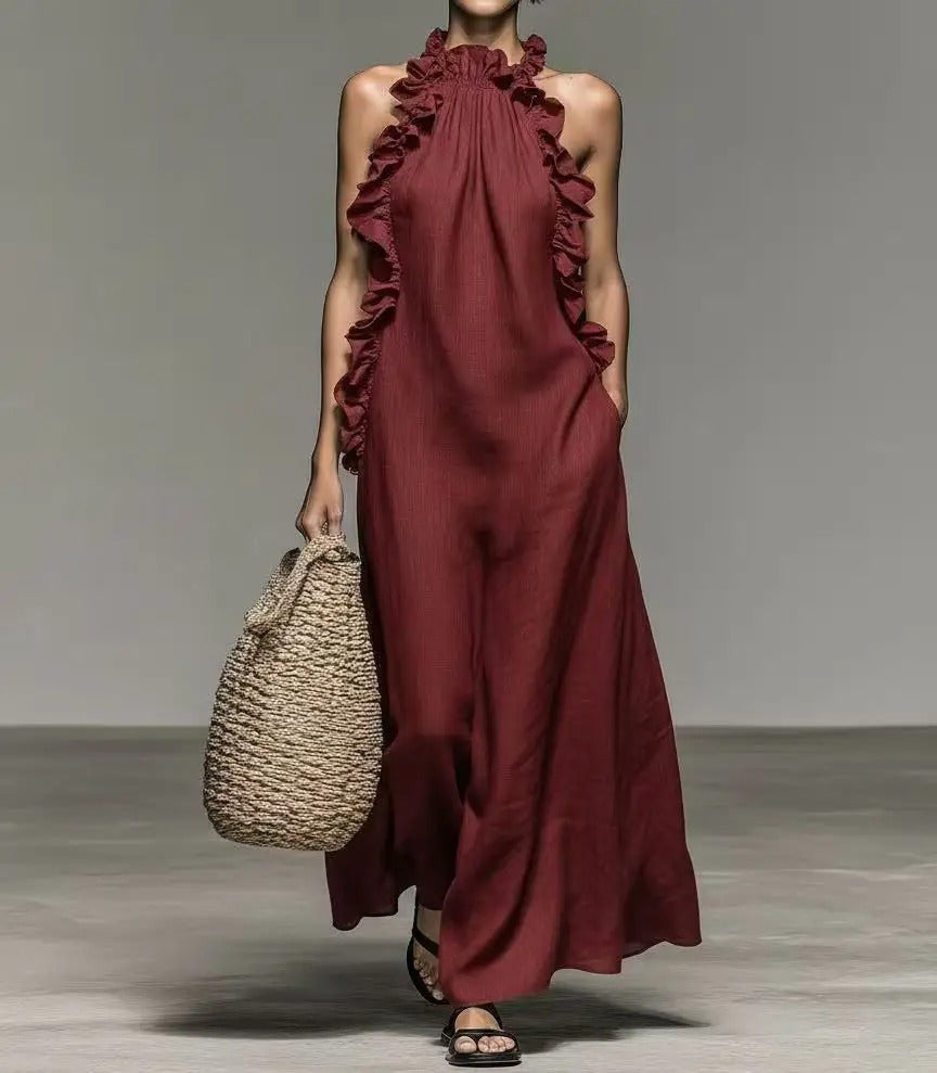 Valeria | Vestido Maxi Halter Costero
