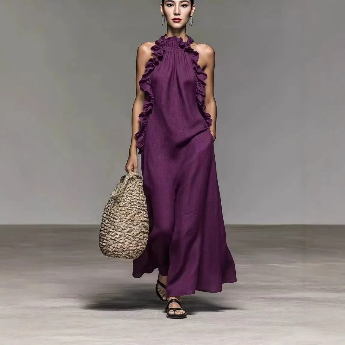 Valeria | Vestido Maxi Halter Costero
