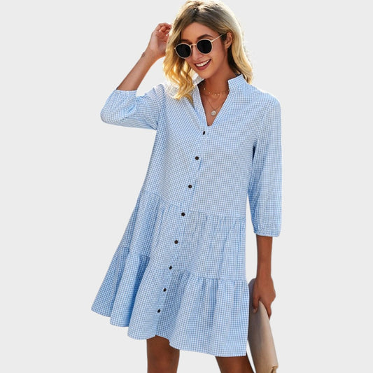 Yolanda | Vestido Midi Estampado Vichy