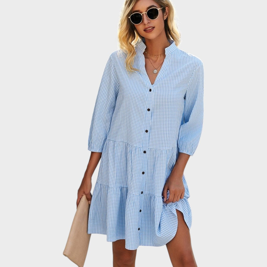 Yolanda | Vestido Midi Estampado Vichy
